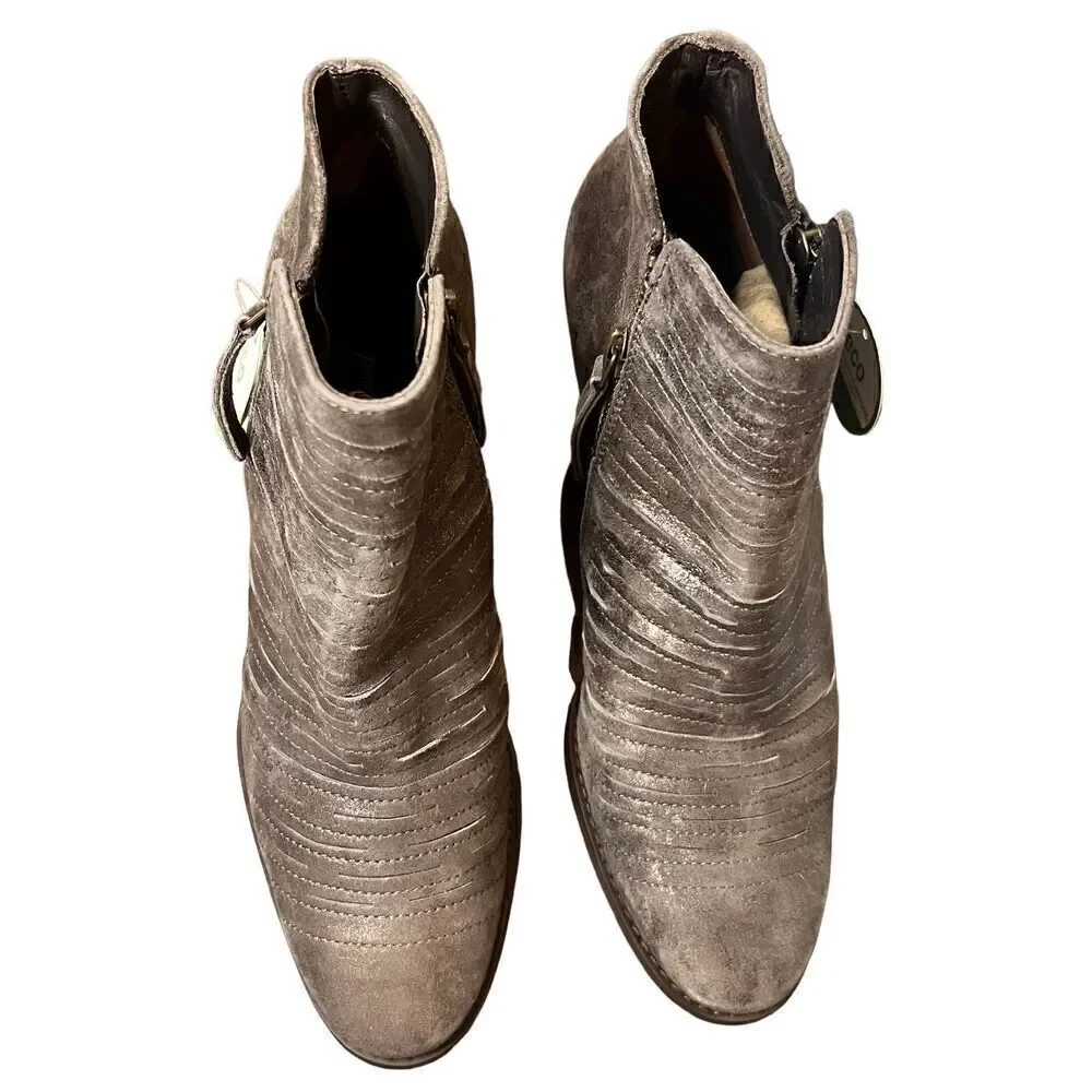 Paul Green Malibu Sliced Zip Bootie in Earth Artic Metallic NWT Size 5 1/2 or US